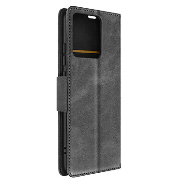 Avizar Étui Portefeuille Gris  pour Xiaomi Redmi Note 12 5G et 4G série Bara Soft Leather, Support Vidéo