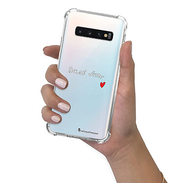 LaCoqueFrançaise Coque Samsung Galaxy S10 Silicone antichocs Solides coins renforcés  transparente Motif Dolce Vita pas cher