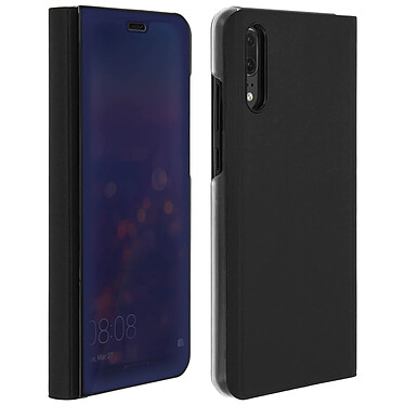 Avizar Housse Huawei P20 Etui folio Miroir Clapet Coque Rigide Fonction Support Noir