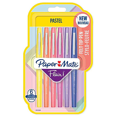 PAPER MATE Stylo feutre Flair PASTELL, blister de 6