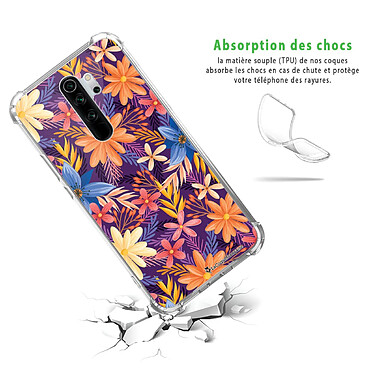 Avis LaCoqueFrançaise Coque Xiaomi Redmi Note 8 Pro anti-choc souple angles renforcés transparente Motif Fleurs violettes et oranges