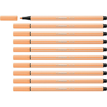 STABILO Stylo feutre Dessin Pen 68, orange clair x 10