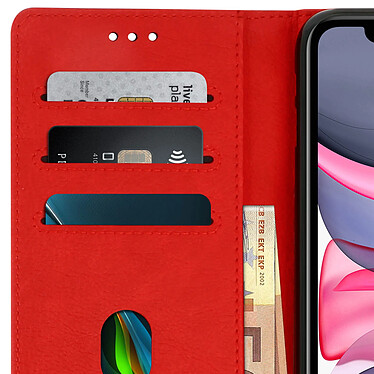 Avizar Étui Apple iPhone 11 Housse Intégrale Porte-cartes Fonction Support rouge pas cher