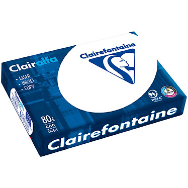 CLAIREFONTAINE Ramette de 500 feuilles de papier A4 80g EFC blanc