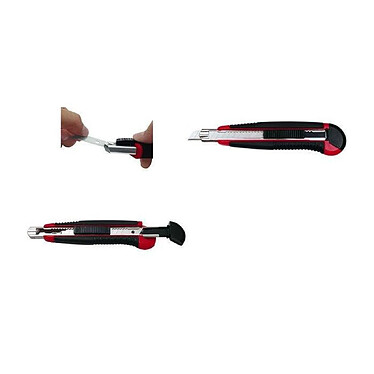 WEDO cutter professionnel Auto-Load, lame: 18 mm, noir/rouge