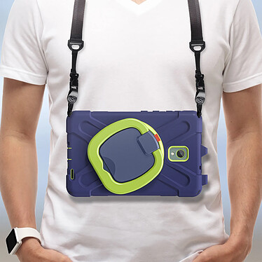 Avizar Coque pour Samsung Galaxy Tab Active 5 Antichoc Poignée Support Sangle Bleu Nuit pas cher