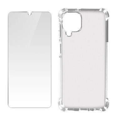 Avizar Pack Protection Samsung A22, M32 et M22 Coque Souple et Verre Trempé Transparent