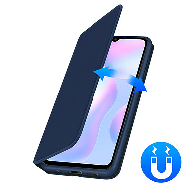 Avizar Housse Xiaomi Redmi 9A Étui Folio Portefeuille Fonction Support bleu nuit pas cher