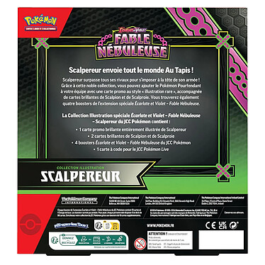 Avis Pokemon Coffret de 4 Boosters Écarlate et Violet Fable Nébuleuse 6.5 Scalpereur Multicolore