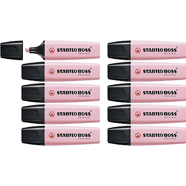 STABILO Surligneur BOSS ORIGINAL Pastel Pte Biseautée 2 - 5 mm Soupçon de Rose x 10