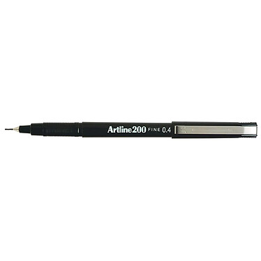 ARTLINE Stylo Feutre 200 Permanent Indélébile Pointe 0,4 mm Noir x 12