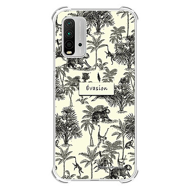 LaCoqueFrançaise Coque Xiaomi Redmi 9T Silicone antichocs Solides coins renforcés  transparente Motif Botanic Evasion