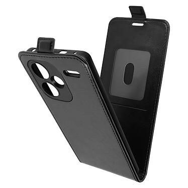 Avizar Étui pour Xiaomi Redmi Note 13 Pro Plus Clapet Vertical Porte-carte Simili Cuir Lisse  Noir