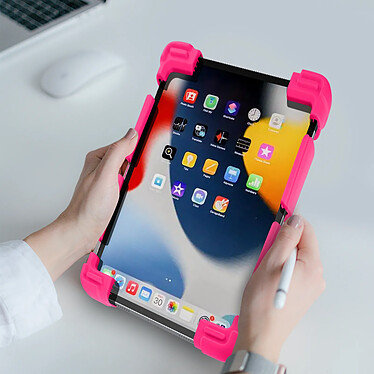 Avizar Coque pour tablette 8.9 à 12 pouces Universel Silicone Gel Bumper Fonction support  rose pas cher