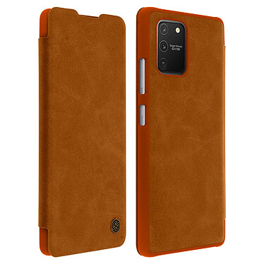 Nillkin Etui pour Galaxy S10 Lite avec Porte-carte Cuir Véritable Qin Marron