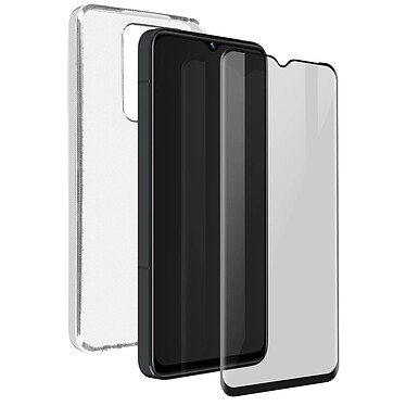 Bigben Coque pour Vivo Y22s et Y35 Silicone Souple Transparente + Verre Trempé 9H Noir