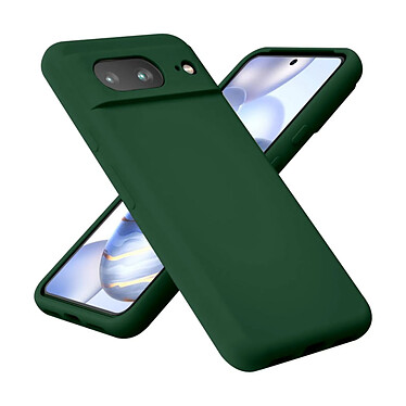 Avis Evetane Coque Google Pixel 8 Silicone liquide Vert Foret + 2 Vitres en Verre trempe Protection ecran Antichocs