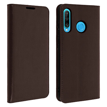 Avizar Étui Huawei P30 Lite Housse Folio Cuir Support Vidéo Marron