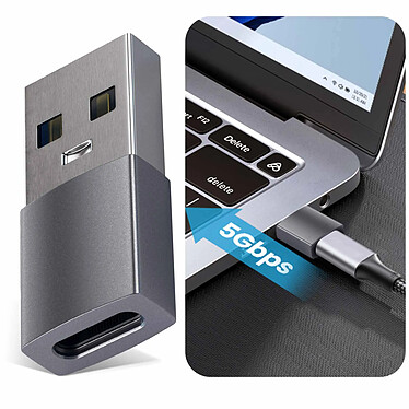 Acheter Satechi Adaptateur USB vers USB-C Charge et Synchro 5Gbps Compact  Gris