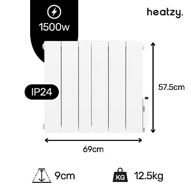 Avis Chauffage électrique Wifi - inertie fluide - 1500W - blanc - Heatzy