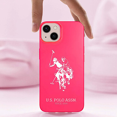 Avis U.S Polo Coque pour iPhone 13 Big Horse Antichoc Bords Surélevés Rose