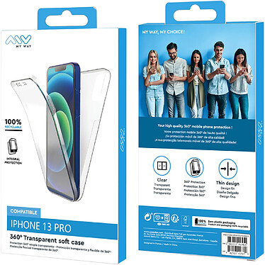 Acheter Myway Coque pour iPhone 13 Pro 360 Souple et Ultrafine Transparent