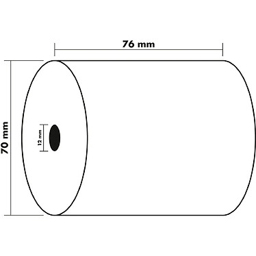 EXACOMPTA Lot de 10 Bobines pour caisse enregistreuse papier blanc 60g 76x70x12mm 44 m x 10