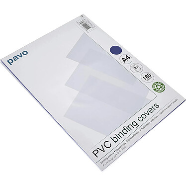 PAVO Lot de 25 plats de Couverture Reliure A4 PVC Transparent, 0,18 mm