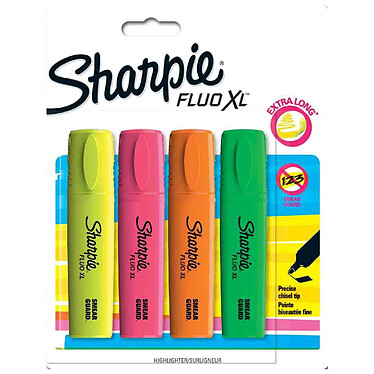 SHARPIE Surligneur HIGHLIGHTER FLUO XL, blister de 4