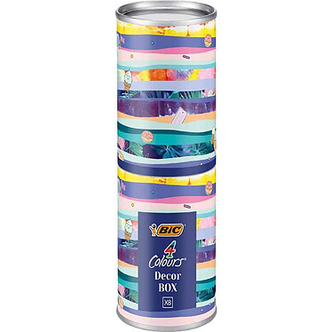 BIC Stylo à bille 4 Colours, boîte métallique de 8