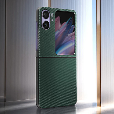 Avis Avizar Coque pour Oppo Find N2 Flip Style carbone Conception 2 parties  Vert Foncé