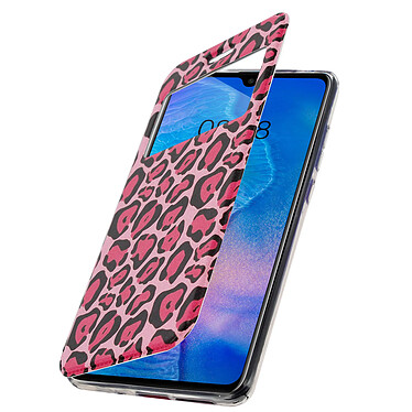 Avizar Housse Huawei Mate 20 Etui Fenêtre Porte-carte + Support Vidéo - Rose pas cher