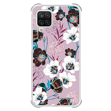 LaCoqueFrançaise Coque Samsung Galaxy A12 Silicone antichocs Solides coins renforcés  transparente Motif Fleurs parme