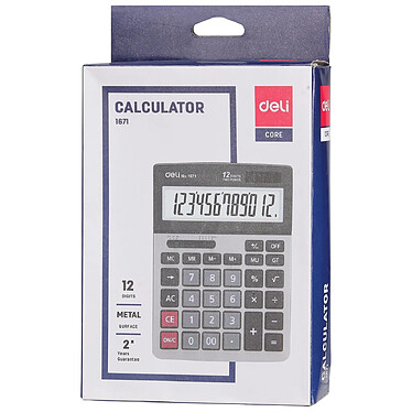 Avis DELI Calculatrice bureau métallique 12 chiffres Dual Power