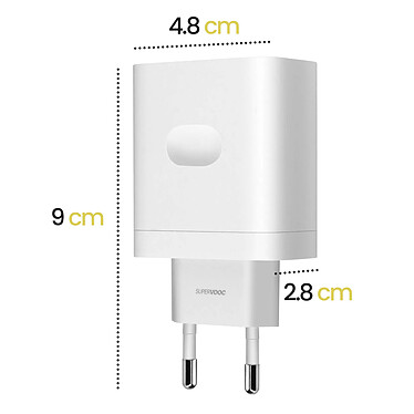 Acheter Oppo Chargeur  USB SuperVOOC 33W avec Câble USB vers USB-C  Blanc