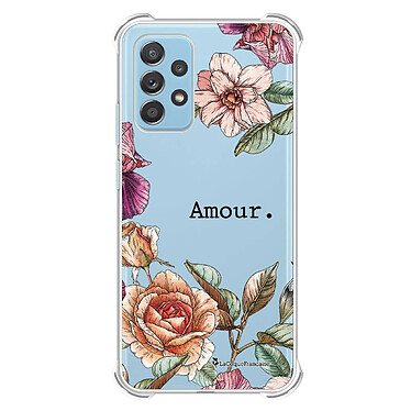 LaCoqueFrançaise Coque Samsung Galaxy A52 Silicone antichocs Solides coins renforcés  transparente Motif Amour en fleurs