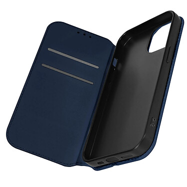 Avizar Étui pour iPhone 15 Porte-carte Support Vidéo Clapet Magnétique  Bleu Nuit