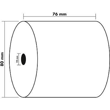 EXACOMPTA Lot de 10 Bobines Caisse 1 pli Offset 60g 76 x 80 x 12 mm 55 m Blanc