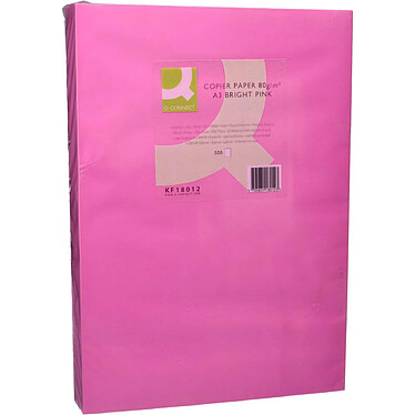 Q-CONNECT Papier couleur multifonction A3 80g/m2 unicolore rramette 500 feuilles - Rose intense x 5