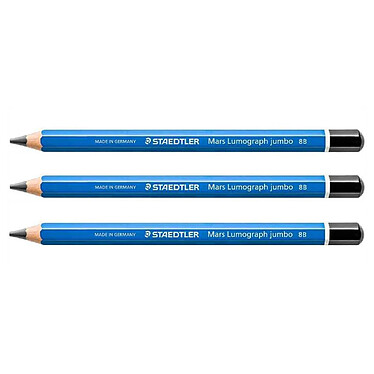 STAEDTLER Crayon graphite Mars Lumograph jumbo mine 5,3 mm 8B x 3