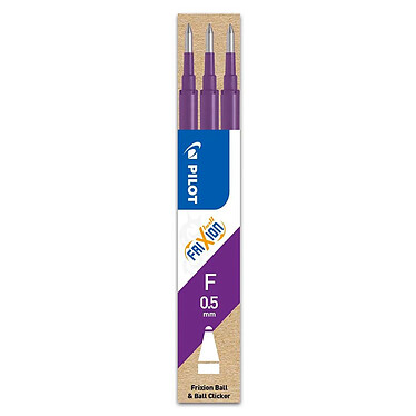 PILOT Set de 3 Recharges FriXion Ball Clicker Pointe Fine Violet x 12