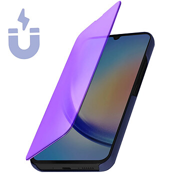 Avizar Étui Clear View pour Samsung Galaxy A34 5G Clapet Miroir Fonction Support  Mauve pas cher