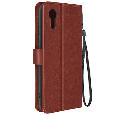 Avizar Étui pour Samsung Galaxy Xcover 7 Design Vintage Clapet Portefeuille Marron