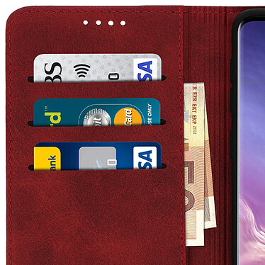 Avizar Etui folio Rouge Vieilli pour Samsung Galaxy S10 pas cher