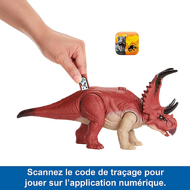 Jurassic World Dino Trackers - Figurine Wild Roar Diabloceratops pas cher