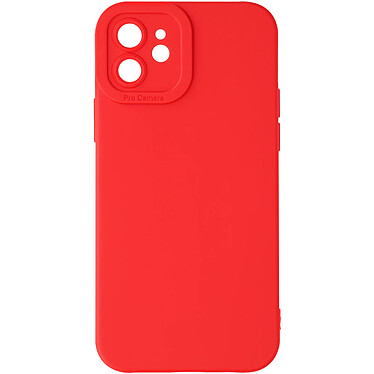 Avizar Coque pour iPhone 12 Silicone Mat Protection Caméra Rouge