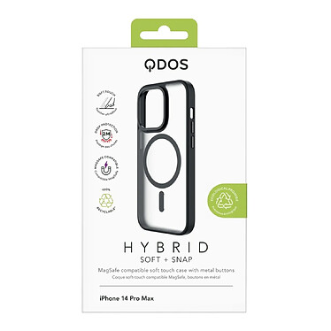 Acheter QDOS Coque pour iPhone 14 Pro Max Hybrid Soft avec Snap Compatible MagSafe Noir