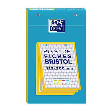 OXFORD Bloc de 30 fiches bristol 125X200 perforées Q5/5 jaune