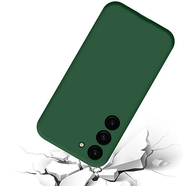 Evetane Coque Samsung Galaxy S23 Silicone liquide Vert Foret + 2 Vitres en Verre trempé Protection écran Antichocs pas cher