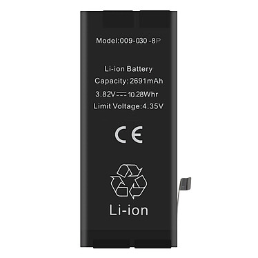 Clappio Batterie interne pour Apple iPhone 8 Plus 2691mAh Puce TI intégrée Noir